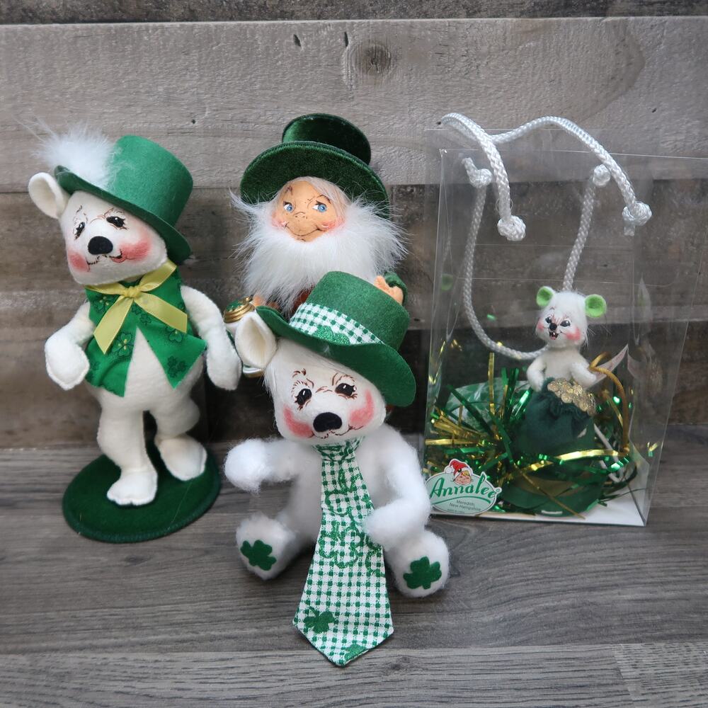 Annalee Doll St Patricks Day Leprechaun Bear Mouse